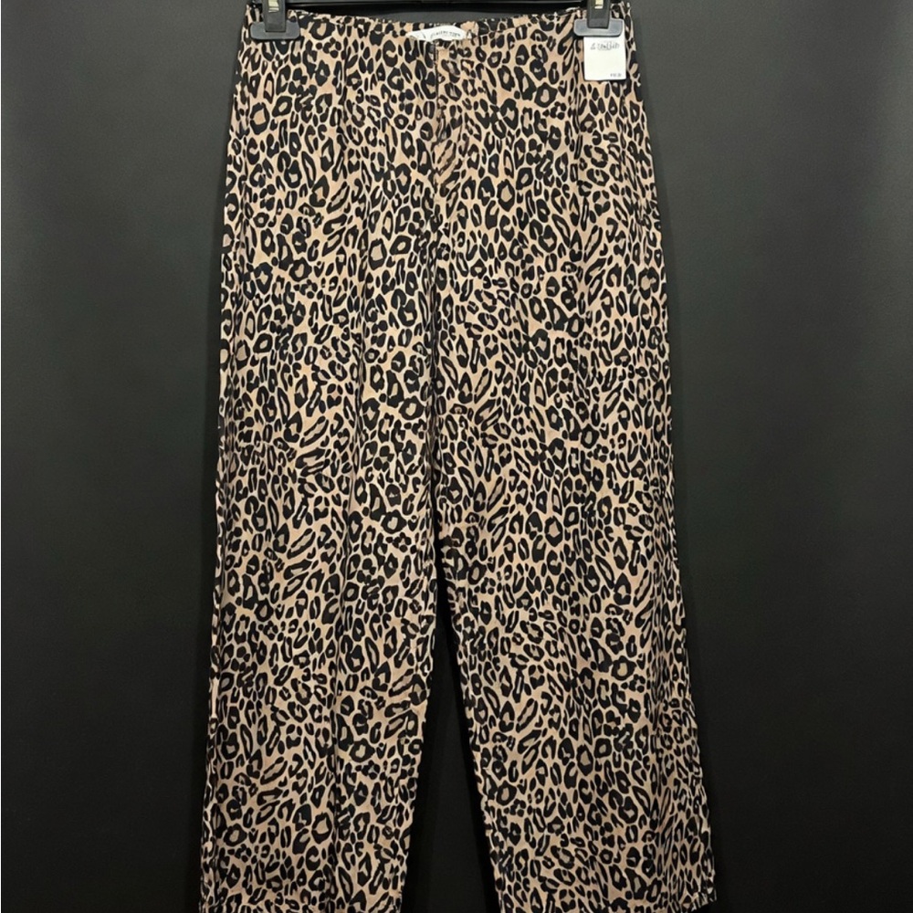 TCL Leopard Print Barrel Wide Leg Jeans